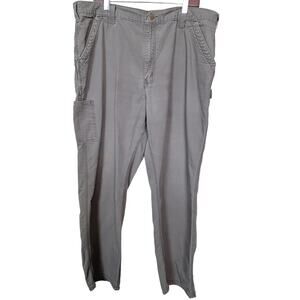 Carhartt Green 40x32 Dungaree Fit Cargo Pockets Straight Leg Jeans STAINS